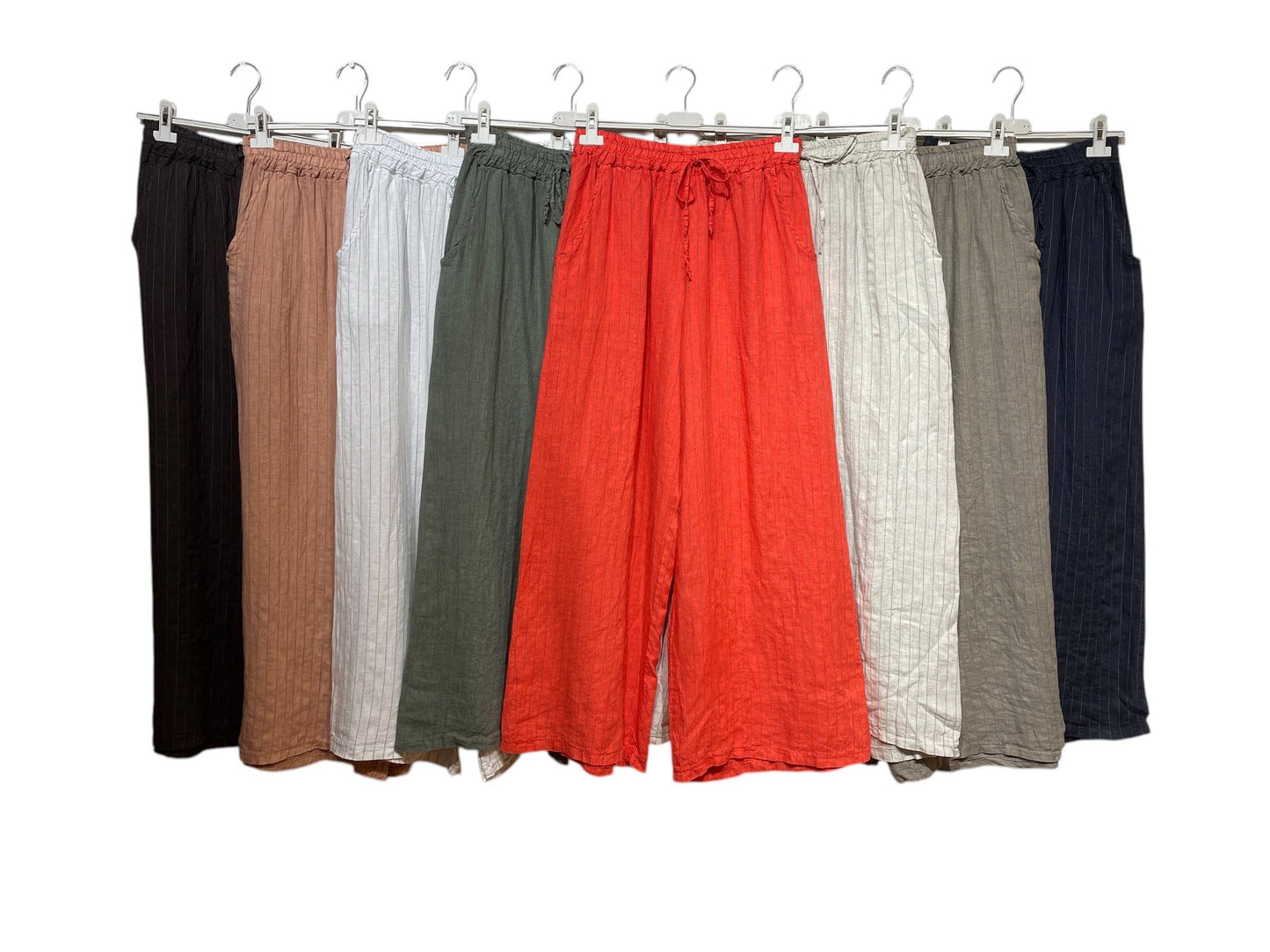 STRIPED LINEN TROUSERS