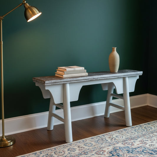 Antique Farmhouse Bench (Handpainted)