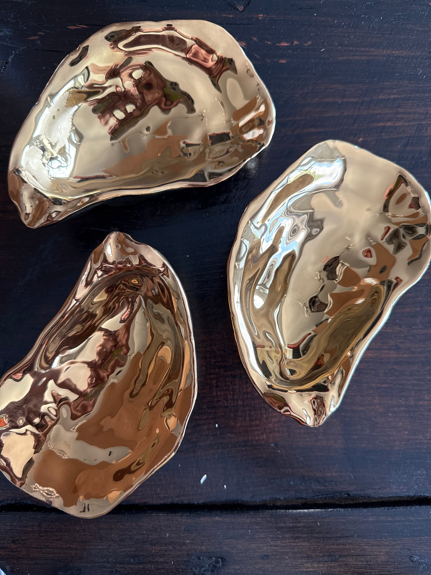 Golden Oyster Shell Dish
