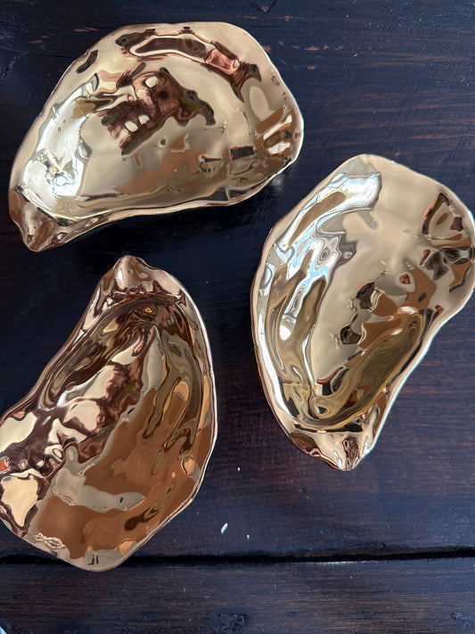 Golden Oyster Shell Dish
