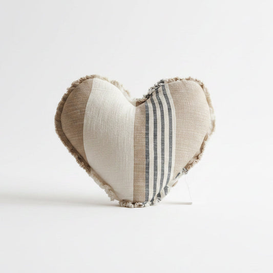 Heart Shaped Ticking Cushion (New!)