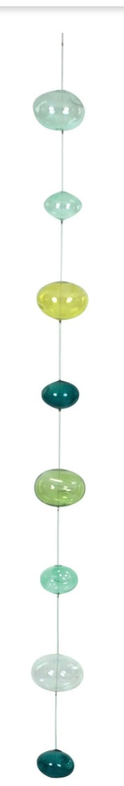 47" Hand-Blown Glass Bubble Garland – Blue & Gold