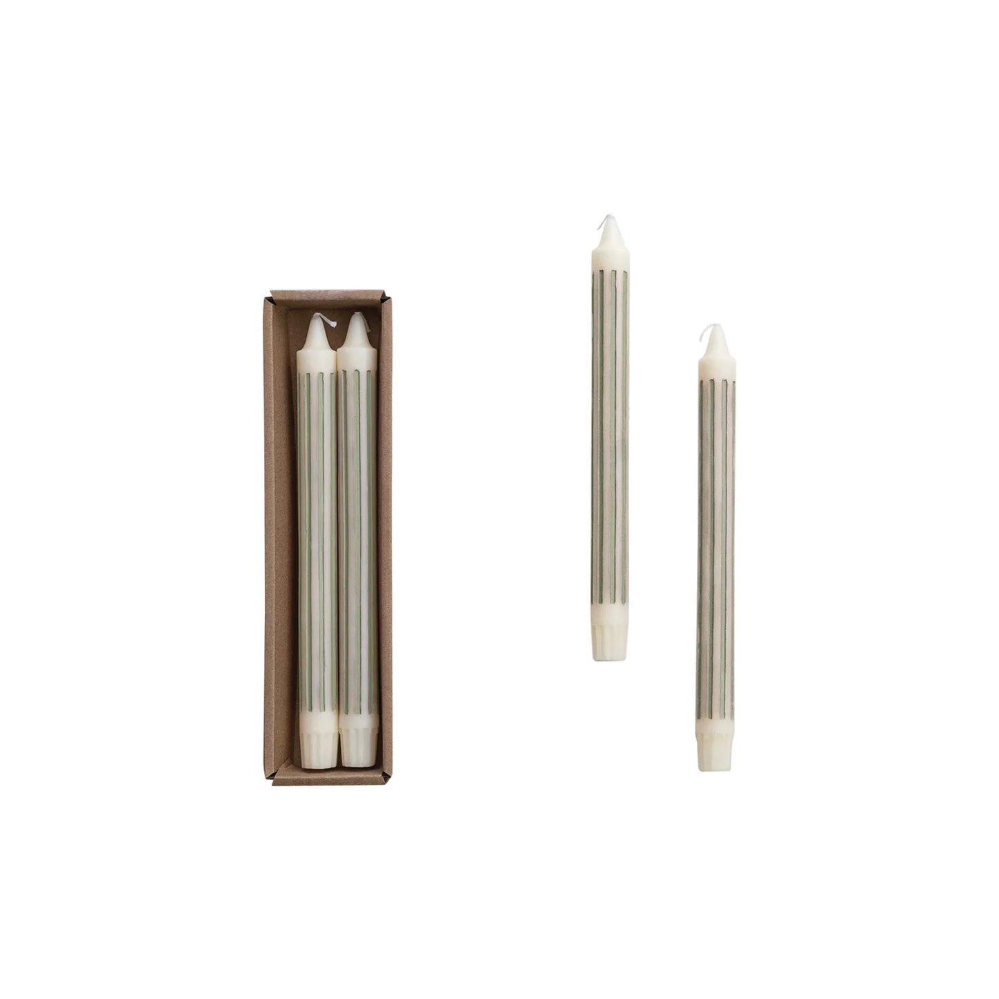 Striped Taper Candles Set of 2