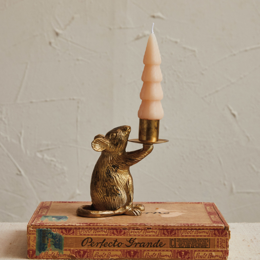Mouse shaped taper candle holder