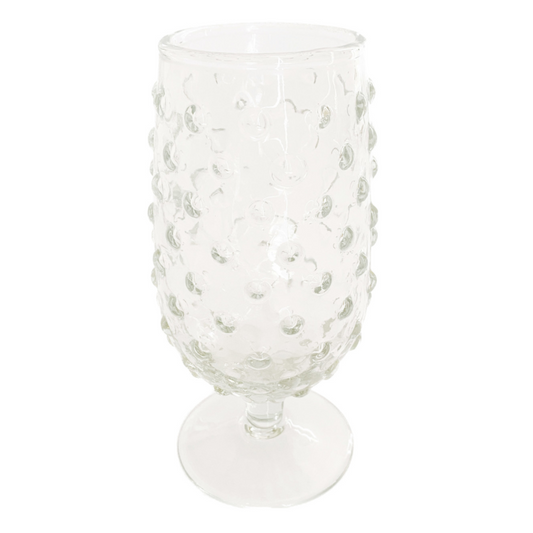Recycled Glass Hobnail Stemmed Drinking Glass