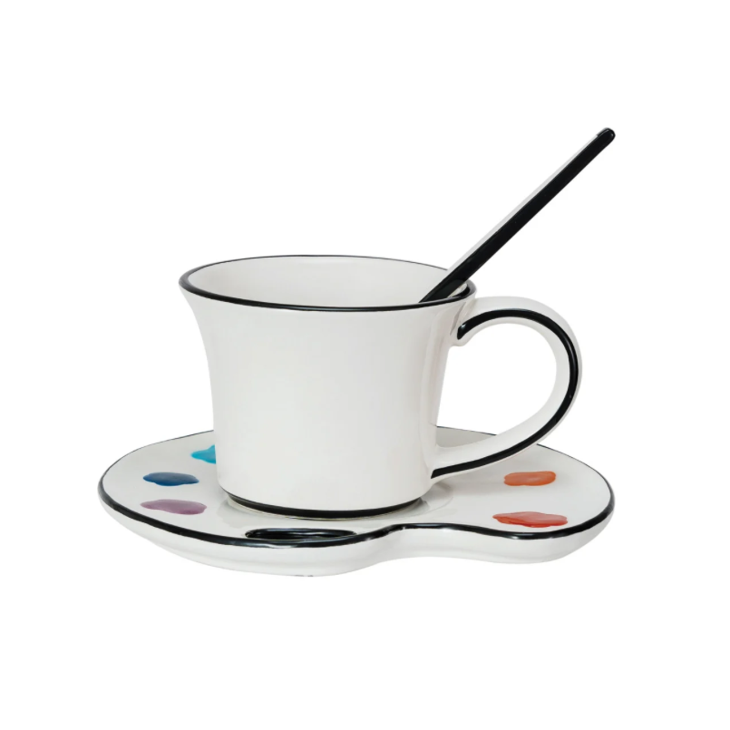 Palette plate with Teacup Set
