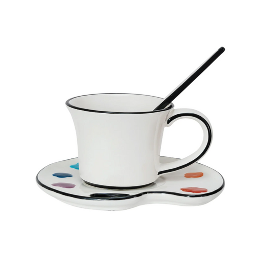 Palette plate with Teacup Set