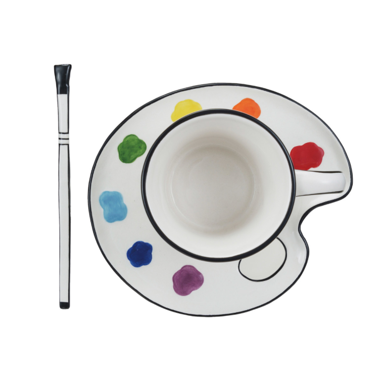Palette plate with Teacup Set