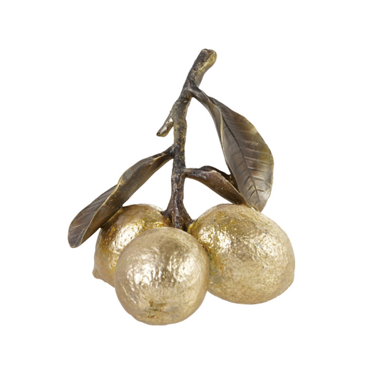 Resin Lemons on Stem – Antique Brass & Gold Finish
