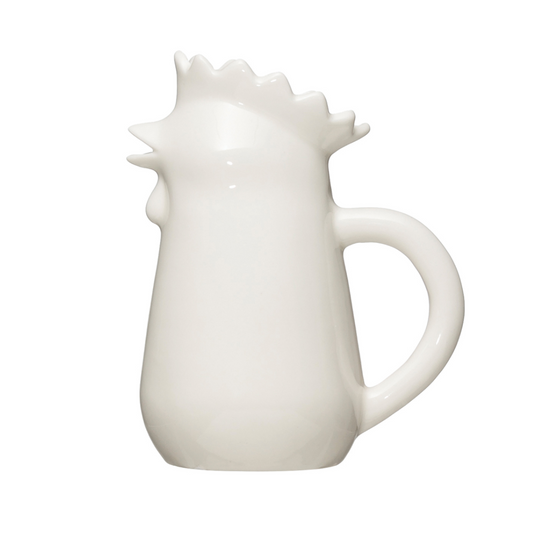 12 oz. Stoneware Chicken Shaped Creamer – White