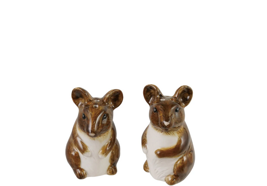 Hand-Painted Stoneware Mouse Salt & Pepper Shakers