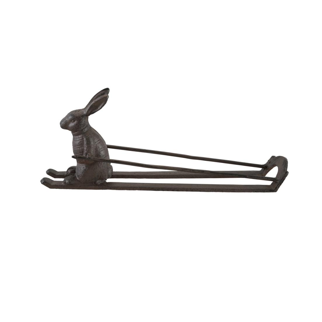 Cast Iron Rabbit on Skis Bottle Holder
