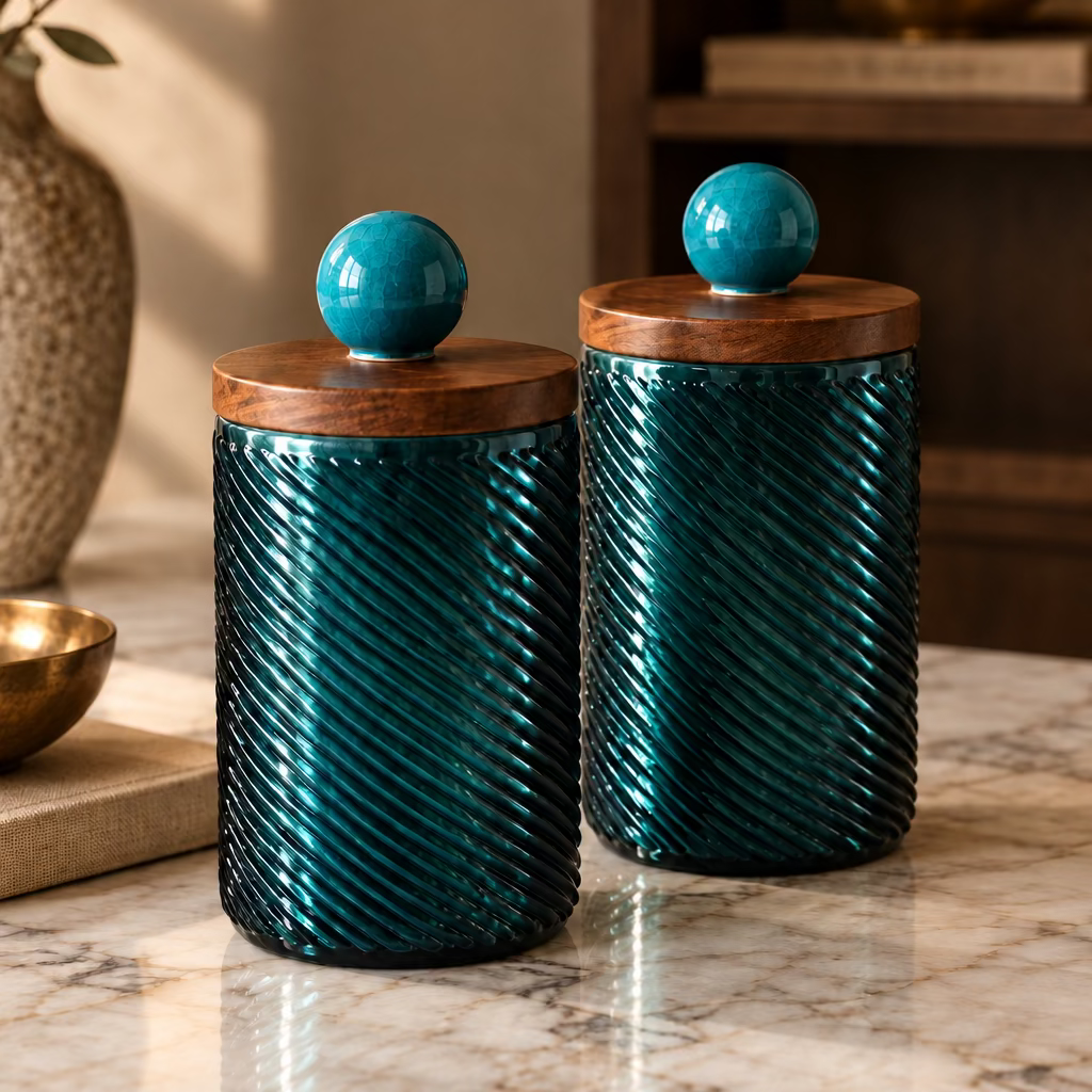 Vintage Glass Match Jars (with matches)