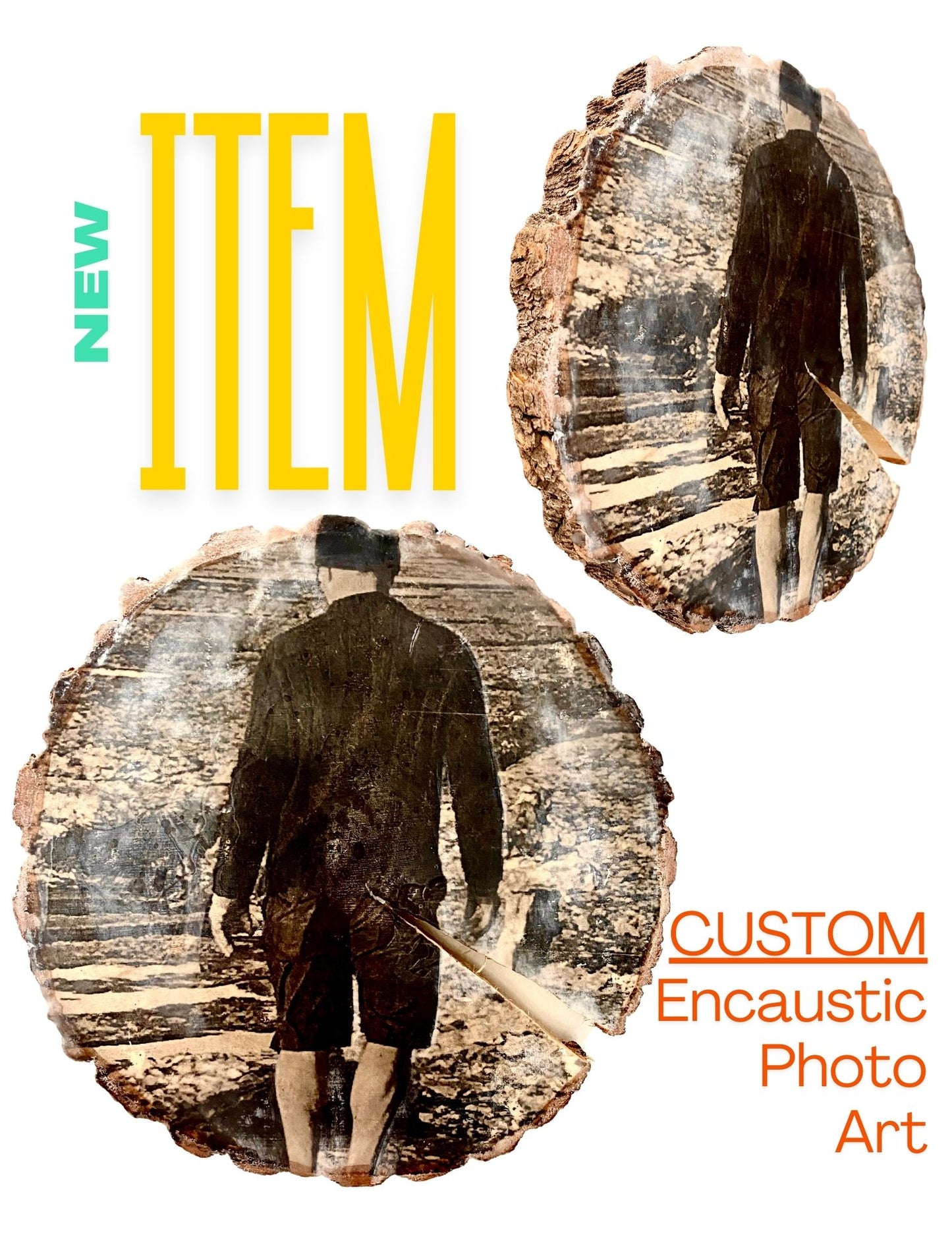 Encaustic Photo Art on Natural Wood