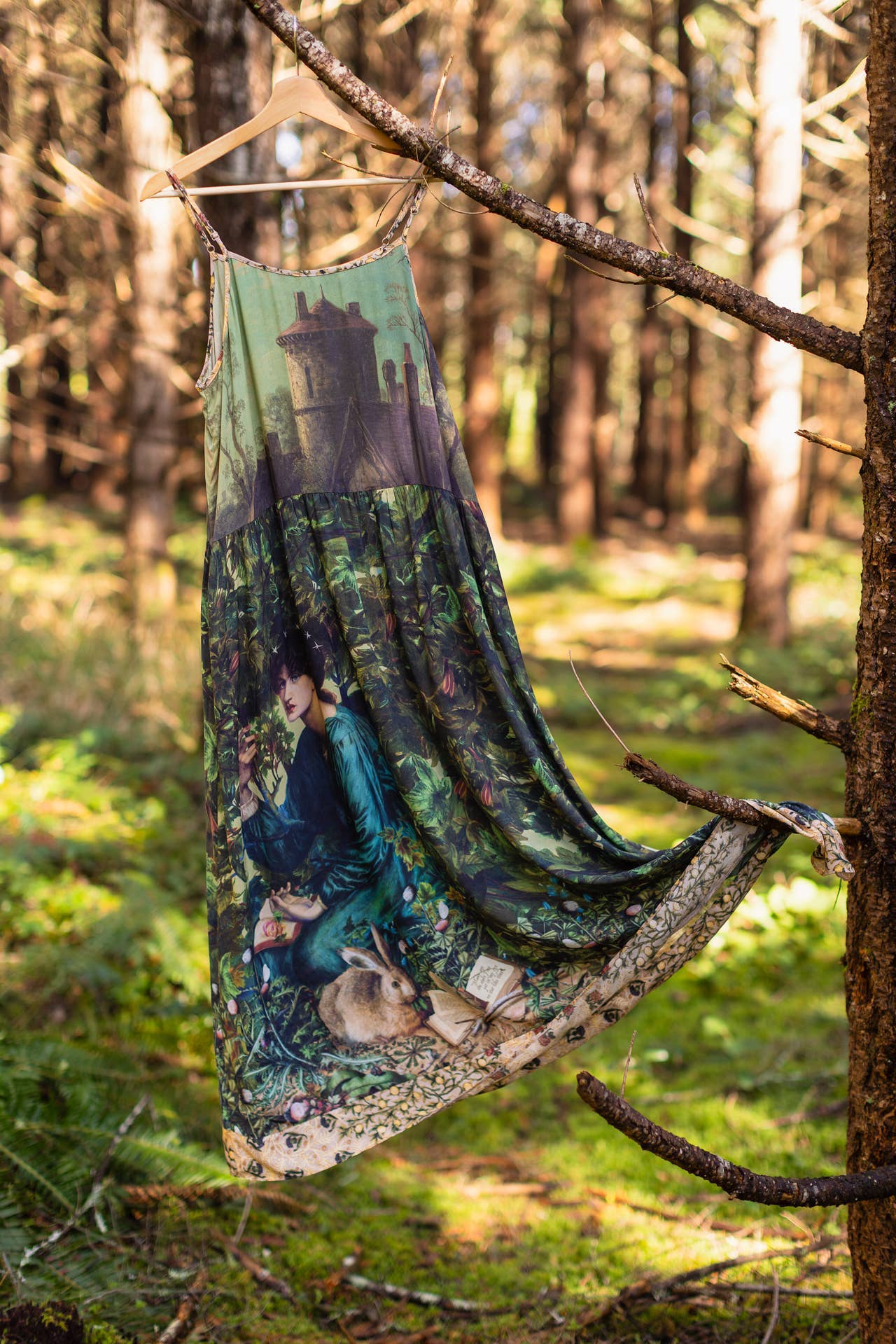 Bella Notte Bohéme Long Maxi Slip Dress w/ Moon & Rabbit