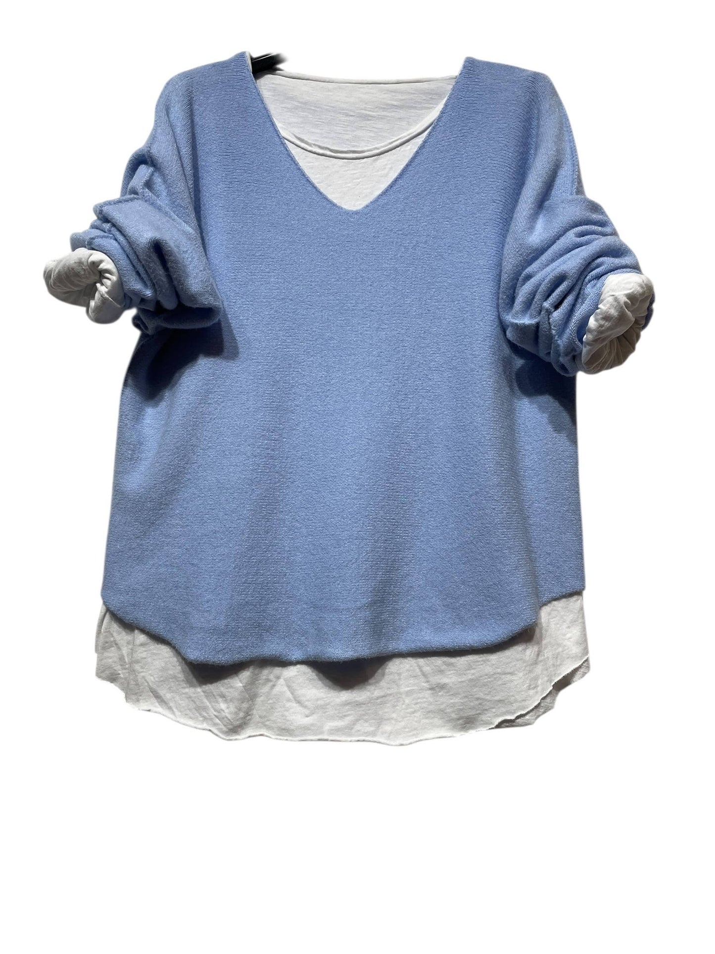 SWEATER, DOUBLE PIECES MADE IN ITALY: OLD PINK