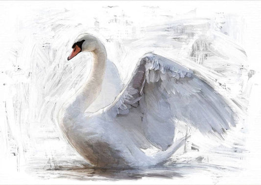 White Swan Mint Decoupage Paper