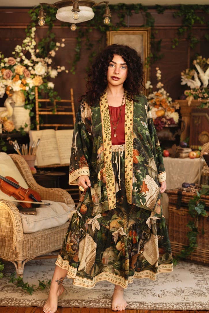Labour of Love Maxi Length Atelier Skirt w/ florals & violin