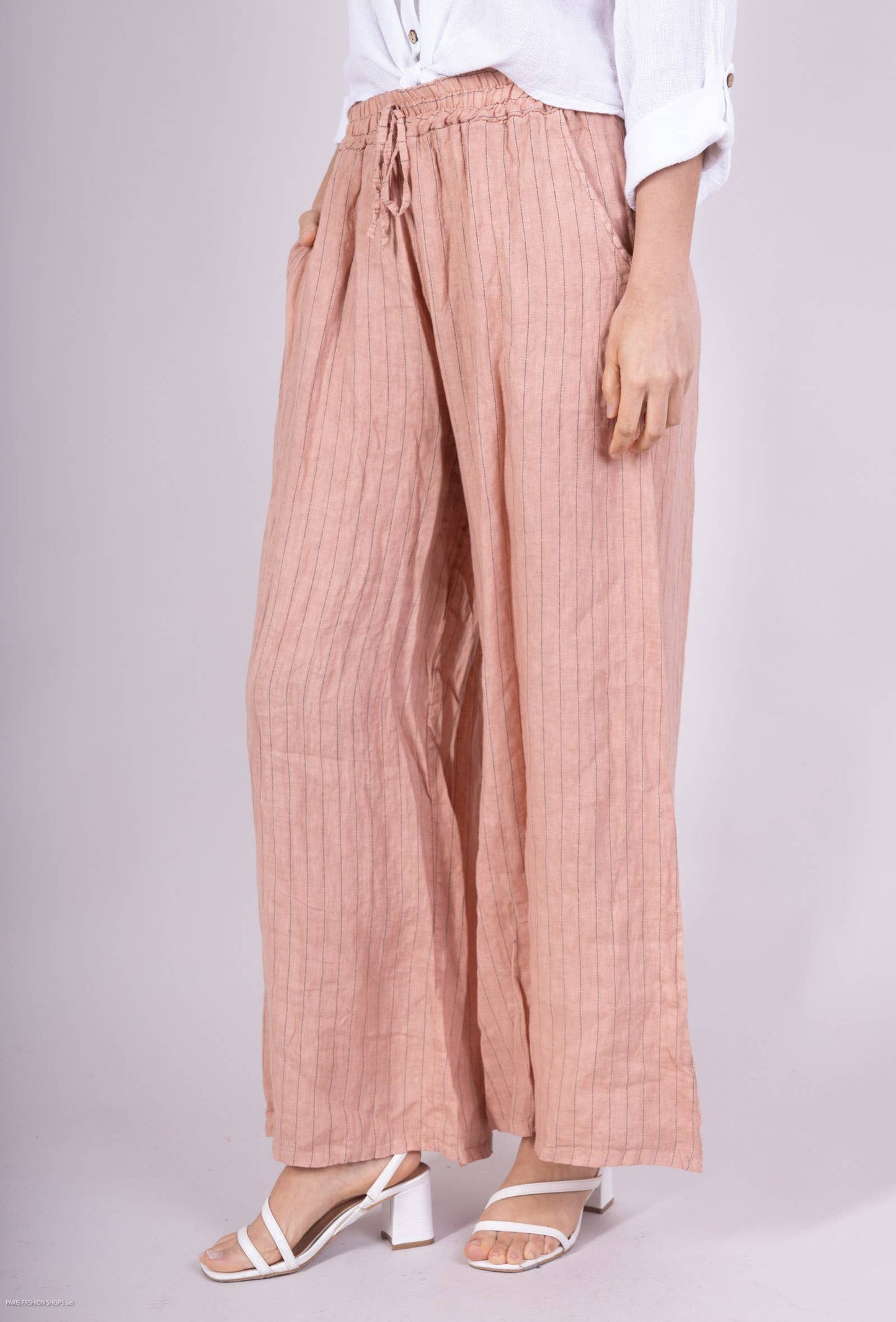 STRIPED LINEN TROUSERS