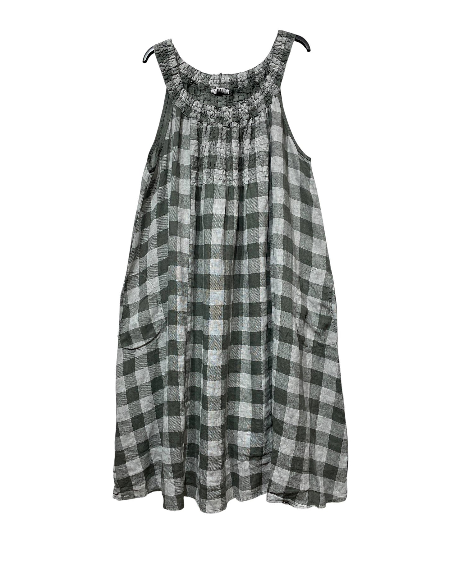 Linen Halter Dress Gingham