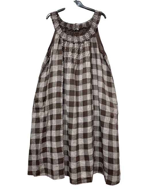 Linen Halter Dress Gingham