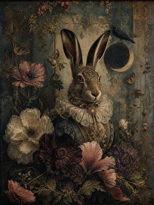Velvet Hare - A1 size large Decoupage Paper