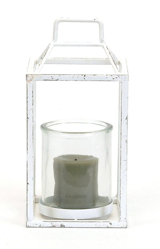 Small Antique White Metal Lantern
