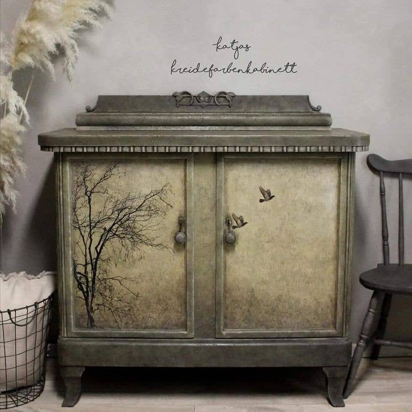 Flying Birds Mint Decoupage Paper