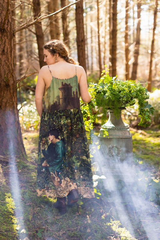 Bella Notte Bohéme Long Maxi Slip Dress w/ Moon & Rabbit