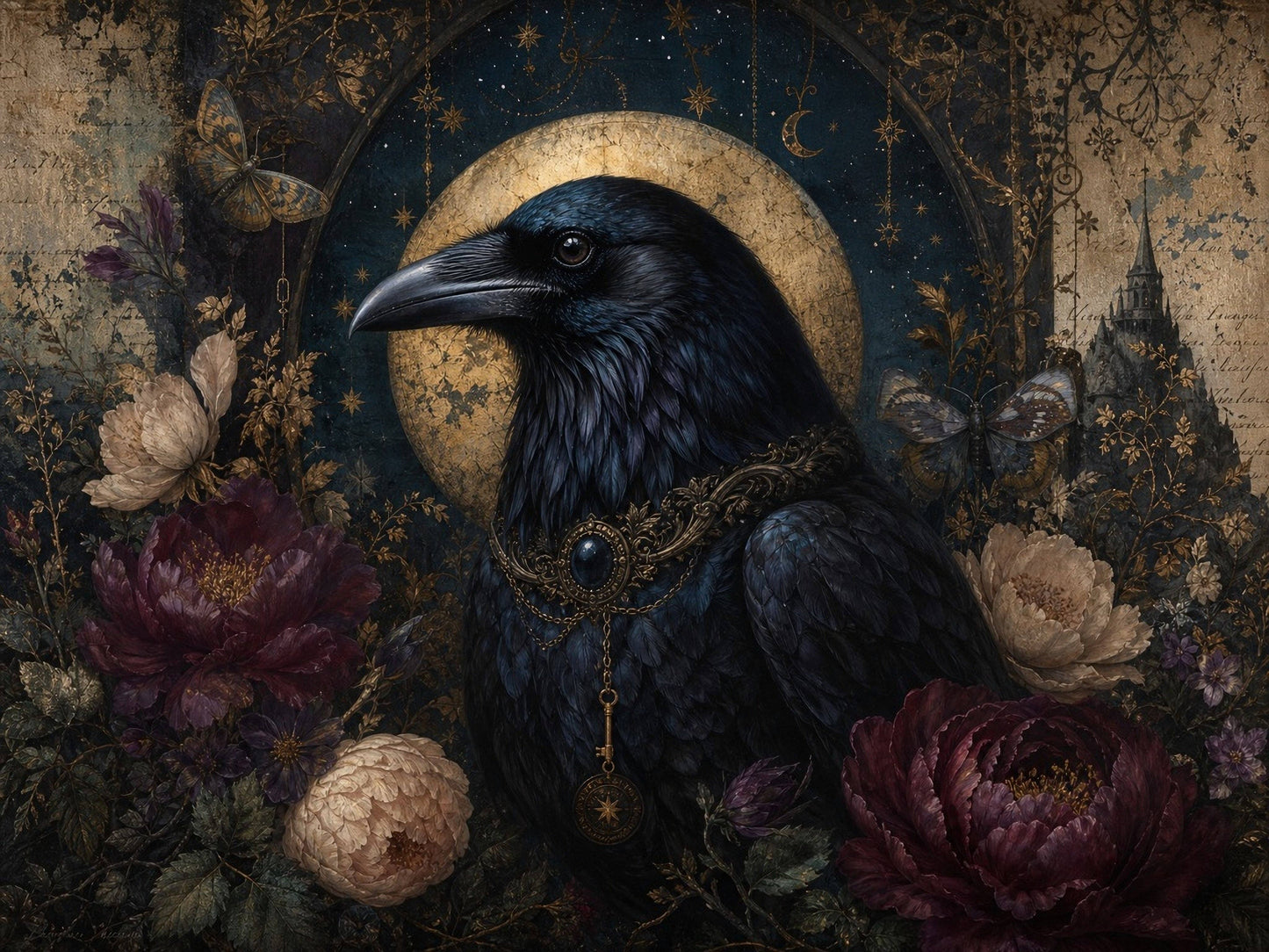 The Raven's Garden - A1 size large Decoupage Paper