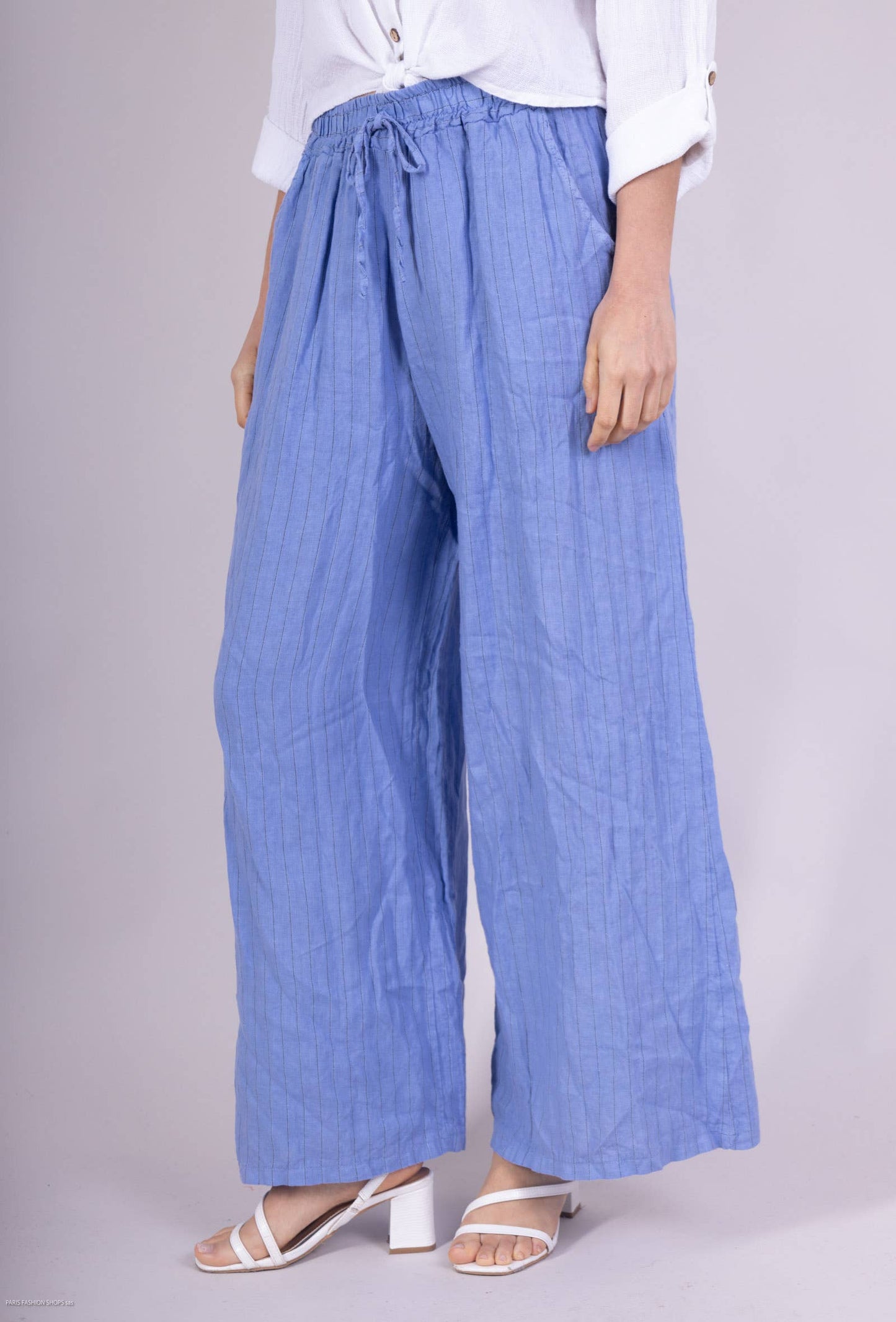 STRIPED LINEN TROUSERS