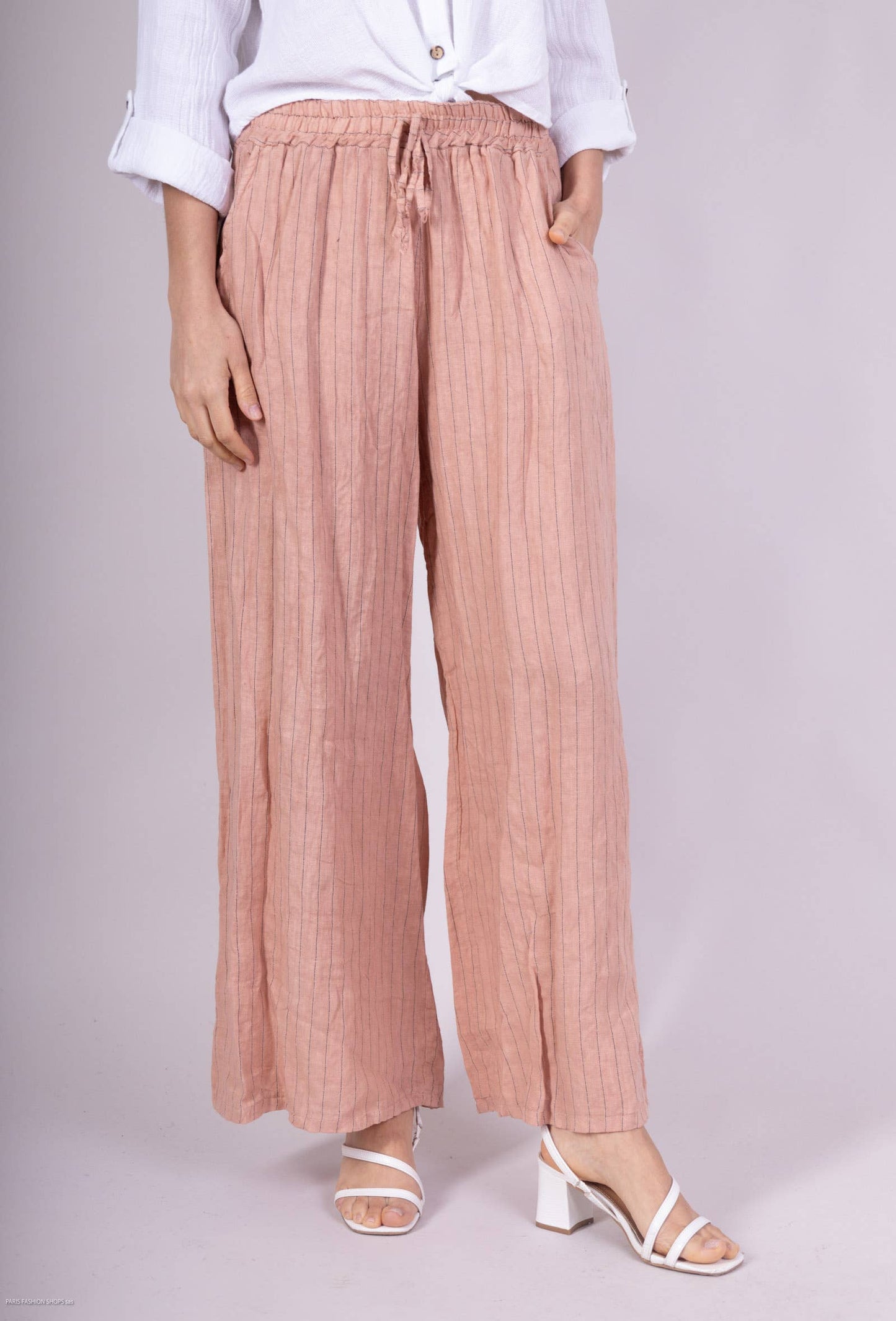 STRIPED LINEN TROUSERS