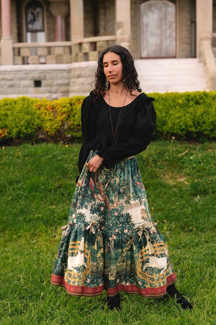 Wildheart Atelier Skirt w/ Pockets, Tassels & Unicorn