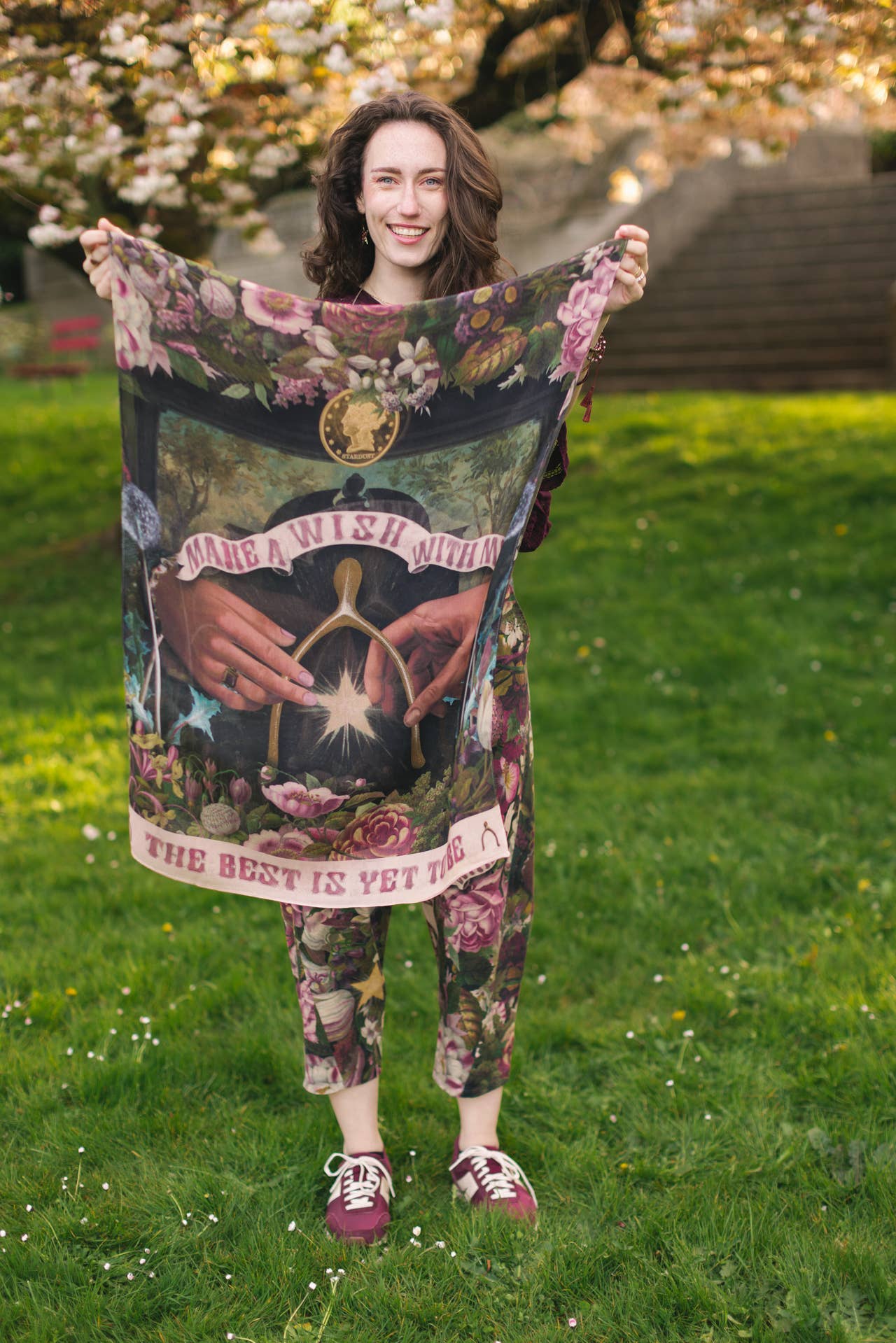 Make A Wish Floral Scarf with Wishbone & Dandelion