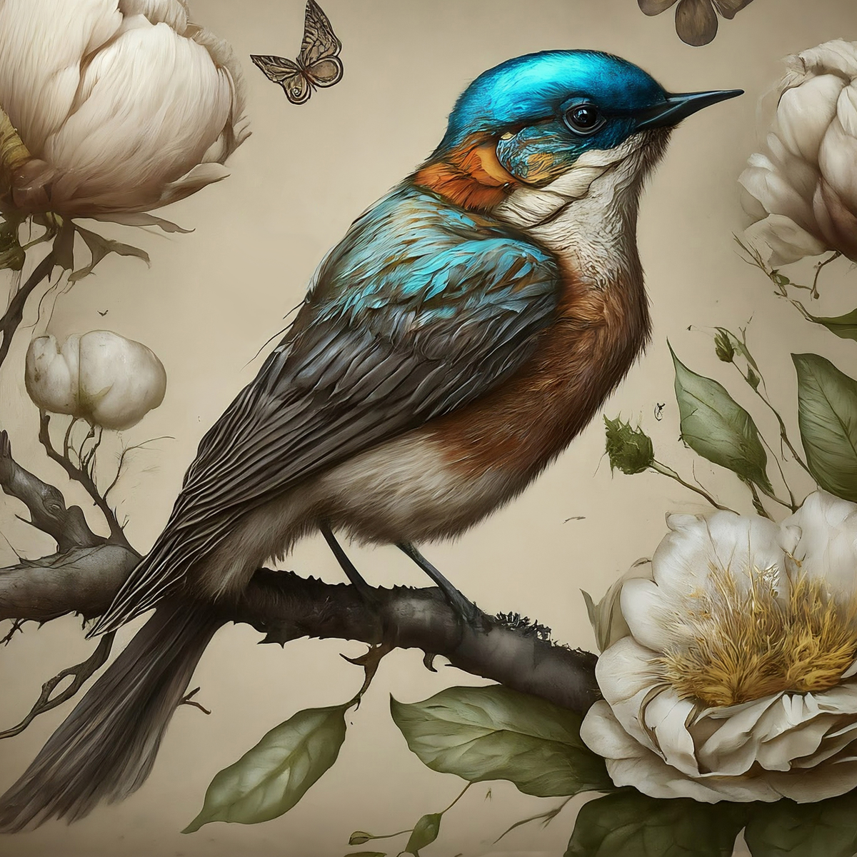 Sweet Bird in Blue - Mint Decoupage Paper NEW RELEASE