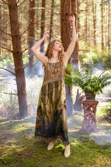 The Dawning Bohéme Long Maxi Slip Dress w/ Ophelia & Fawns