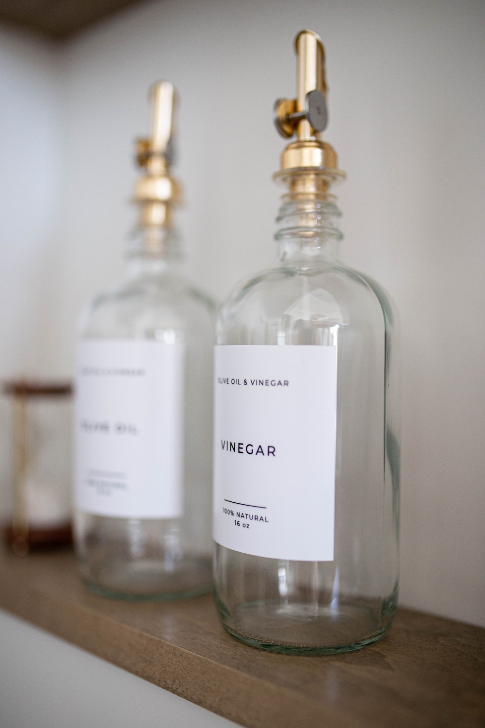 Glass Dispenser Clear Olive Oil & Vinegar Refillable Bottles