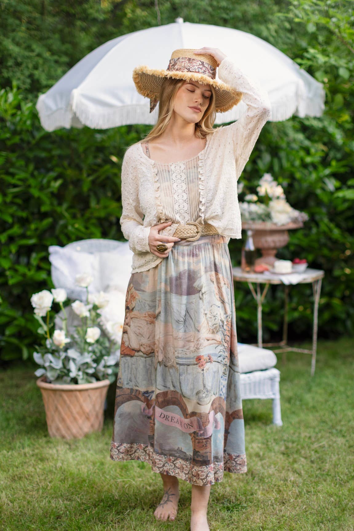 Imaginarium Bohéme Long Slip Dress With Moon