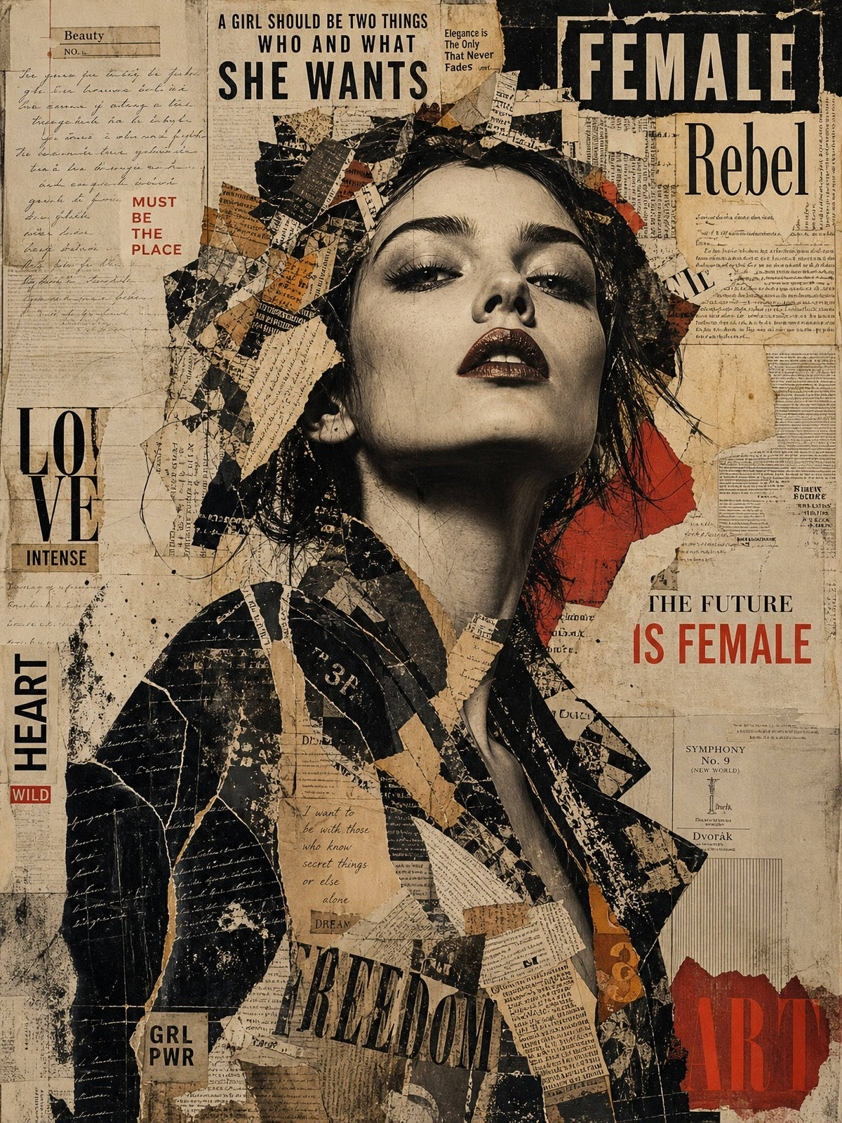Rebel Heart - Mint Decoupage Paper