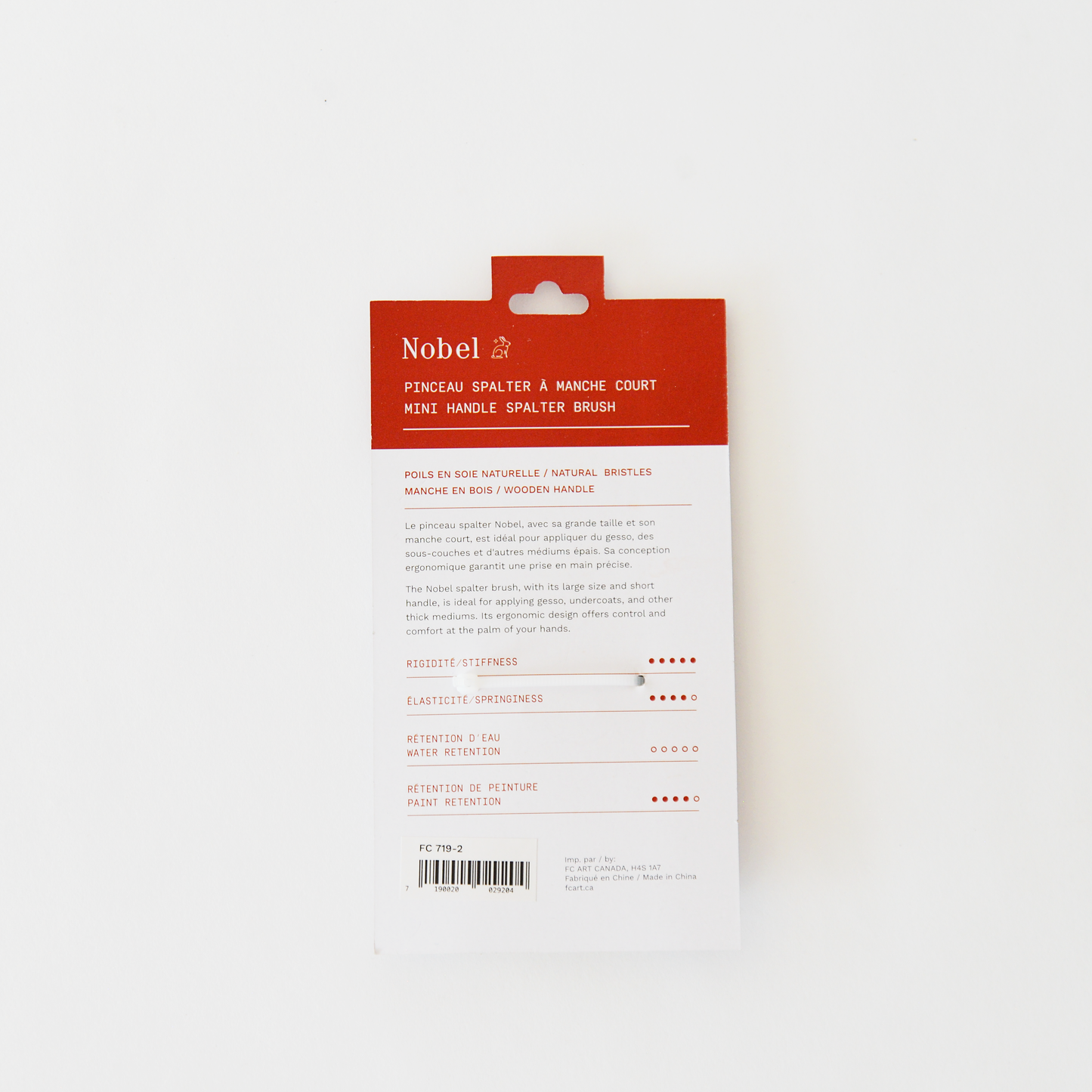 Pocket - White Hog Bristle Spalter Brush with Flat Handle