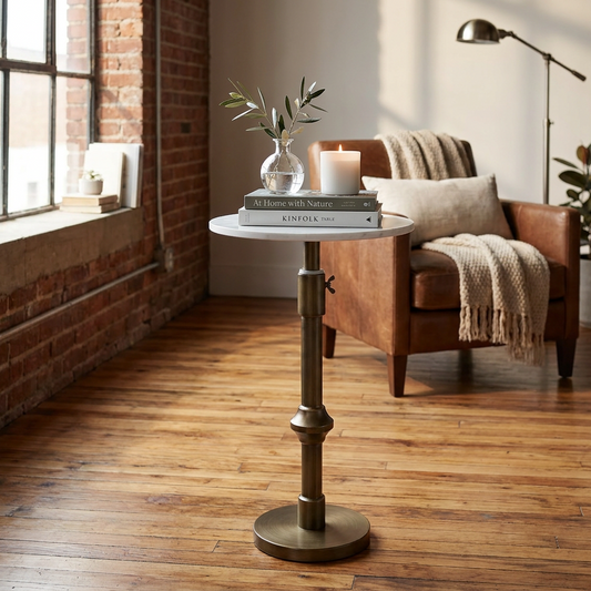 Marble Top Industrial Adjustable Table